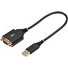 StarTech.com Cavo Adattatore USB a Seriale Null Modem da 30cm, Convertitore da USB-A a DB9 RS232 COM Retention con Dadi/Viti Intercambiabili, FTDI, Win/macOS/Linux