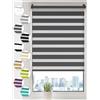 Sonello doppia tenda a rullo fissaggio senza trapano Duo tenda a rullo morsetto tenda a rullo protezione solare tenda a rullo finestra tenda a rullo per finestre e porte tenda a rullo Zebra tenda a rullo laterale 30cm x 100cm antracite