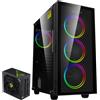 GameMax Case da gaming GAMEMAX Draco XD Midi-Tower nero, 1 porta USB 3.0 + 1 porta USB 2.0, audio + alimentatore GX-1050 PRO BK 80+ Platinum