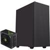 GameMax Case da gaming GAMEMAX Edge Midi-Tower nero, 2 porte USB 3.0 + 1 porta USB 2.0, audio + alimentatore GX-1050 PRO BK 80+ Platinum