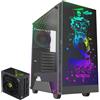 GameMax Case da gaming GAMEMAX Rockstar 2 Midi-Tower nero, 1 porta USB 3.0 + 1 porta USB 2.0, audio + alimentatore GX-1050 PRO BK 80+ Platinum