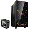 GameMax Case da gaming GAMEMAX Black Hole Midi-Tower nero RGB, 1 porta USB 3.1, 1 porta USB 2.0, audio + alimentatore GP-750 da 750 W 80+ Bronze
