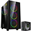 GameMax Case da gaming GAMEMAX Draco XD Midi-Tower nero, 1 porta USB 3.0 + 1 porta USB 2.0, audio + alimentatore GP-750 da 750 W 80+ Bronze
