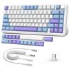 Selius Tastiera meccanica 75%, layout ANSI - Interruttori "White Jade" sostituibili a caldo - Connessione USB-C, wireless Bluetooth, illuminazione RGB - Ideale per gaming e lavoro - Design compatto