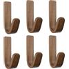 MOROBOR 6 ganci autoadesivi da parete in noce, ganci adesivi tipo J, in legno naturale, resistenti appendiabiti per bagno, camera da letto, ingresso