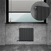 WITEN&NOCK Radiatore di design piatto a pannello, orizzontale, 550 x 621 mm, riscaldamento per bagno, radiatore piatto con connettori laterali, 377 Watt, monostrato, colore: antracite