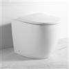 bricoleva.it WC filo muro FT53A a pavimento in ceramica 52.5x37x41H cm. bianco, Variante 52.5x37x41h bianco FT53A, sanitario bagno, vaso wc, arredo bagno