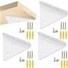 WEERSTONE Staffe per Mensole, Supporti per Ripiani, Staffa Reggimensola, Confezione da 4 Staffe da Parete Triangolari Invisibili, Nascoste, per Mensole Galleggianti, Scaffali, Librerie, Cucina (Bianco)
