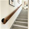 Kifezk 200 cm Corrimano per Scale In Legno, Ringhiera antiscivolo con staffe | Ringhiera per Scale, Staffe Incluse, Uso Interno, Design Antiscivolo，kit completo, per corridoio, villa, edificio, soffitta