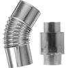VOSAREA Set Gomito Canna Fumaria 45 Gradi 60mm in Acciaio Inox | Protezione Contro Riflusso, Assemblaggio Facile, Finitura Argento, per Stufa a Legna e Campeggio