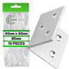 ONIX TECH 15x Staffe a L per Legno Metallico 40x40x40 mm - Realizzato in Acciaio | Staffe Angolari per Legno in Colore Cromo - ONIX TECH