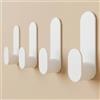 DEKAZIA® Set 4 Ganci Adesivi Bianchi da Parete Senza Fori, Extra Forti | portasciugamani, appendiabiti, per bagno, WC e cucina, appendi accappatoio, autoadesivi robusti, design piatto moderno