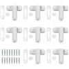 PARFCO 8 Pezzi Blocco Finestre per Bambini, Serrature per Finestre e Porte in Lega di Alluminio, Sash Jammer Bianco con Viti, Sicurezza Finestre Serrature per PVC, Legno e Composito