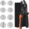 MISTRO 9 in 1Pinza Crimpatrice Capicorda a Cricchetto per Cavi 0,5 - 35 mm² | Set Utensili Elettricista con Rilevamento di Pressione Regolabile e Impugnatura Ergonomica