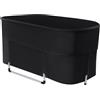OXYLONTY Vasca da bagno pieghevole per campeggio e giardino, 115 x 57 x 55 cm, portatile, con isolamento a 6 strati, terapia dell'acqua fredda e relax all'aperto, con custodia, colore: nero