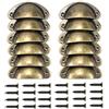Godneei 12Pz Maniglie per Cassetti Vintage Maniglie Cucina con Viti, Bronzo | Maniglia a Conchiglia, Maniglie per Porte per Mobili per Armadietti, Cassetti, Armadio