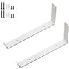 DJCYGG 2x Staffe per Mensole Pesanti Industrial,Reggimensola Ferro,Supporti per Mensole a Parete Galleggianti 90 Gradi Angolo Retto,Scaffali a L per Capannone,Libreria,con Viti (25cm,Bianco)