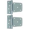 BE-TOOL 2 cerniere a molla a chiusura automatica, resistenti, extra spesse, nere, con viti, per recinzioni in legno, cancelli, porte in vinile (zinco blu-bianco)
