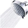 FCQLFYF Soffione Doccia 4 Pollici Alta Pressione, Soffione Doccia a Pioggia con 5 Modalità di Getto, Testa Doccia da Parete per Bagno, Soffione Regolabile in ABS