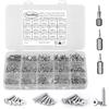 FandWay Set di 610 viti autofilettanti Torx, M2, M2,3, M2,6, M3, per costruzioni in legno, in acciaio inox A2 V2A, a testa piatta Torx, viti autoperforanti, piccole viti con punte T5, T6, T8.
