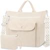 BTNEEU Borsa Donna Tote Bag in Velluto a Coste Grande Borsa a Tracolla con Cerniera Spallacci Removibili Borse a Spalla Borsa Lavoro Donna Borsa Shopper per Spiaggia Viaggo Scuola (Beige)