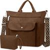 BTNEEU Borsa Università Donna Tote Bag in Velluto a Coste Grande Borsa a Tracolla con Cerniera Spallacci Removibili Borse a Spalla Borsa Lavoro Borsa Shopper per Spiaggia Viaggo Scuola (Marrone)