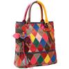 KELUINA Morbida pelle di agnello multicolore Borse patchwork Tote Borsa a tracolla a tracolla Top Handle Handbag Purse Tassel Fringe per donne/signora