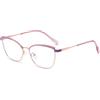 ETETGVG Occhiali da sole con cerniera a molla, in metallo colorato con occhi di gatto (ROSA VIOLA ORO)