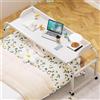 LIJBDDM Tavolino Mobile,Tavolino Sopraletto Regolabile Da 115-210 Cm Con Ruote Tavolo Per Carrello Per Laptop In Piedi Tavolo Da Lavoro Mobile Regolabile In Altezza(Color:Bianco)