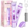 Wenearn Rasoio elettrico 2 in 1 da donna, indolore, IPX7, impermeabile, senza fili, per gambe, ascelle, linea bikini, corpo e viso, rasoio a doppia testa ricaricabile per pelle liscia (viola)