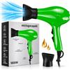SOLEPLASTIC Phon Capelli PROFESSIONALE 1800 W - 2 Velocità e 3 Temperature (Verde) | SILENZIOSO, Asciugaura Rapida, Concentratore d'aria Incluso, Scocca in ABS, Cavo 200 cm, Occhiello Appendino, Leggero