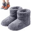 Bztezml Scarpe riscaldate in peluche, USB Pantofole riscaldate invernali 39-43 | Pantofole riscaldate elettriche per donne, adulti, casa, ufficio, inverno freddo, massaggi in camera, grigio