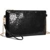 Miss Lulu Pochette Donna con Paillettes, Catena in Metallo e Design | Clutch elegante con paillettes luminose, catena metallica e cinturino da polso, ideale per feste, cerimonie e serate
