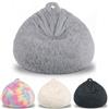 Jinfanshurich Fodera per pouf (senza imbottitura), in pelliccia sintetica, per adulti, bambini, camera da letto, ufficio, soggiorno, terrazza (grigio chiaro)