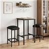 YUTAASU Sgabello da bar, 2 pezzi, nero, 40 x 32 x 64 cm, in legno con rivestimento in tessuto