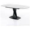 Emporio Arredo Milano Tavolo Allungabile EVAN MARBLE Top Marmo Bianco opaco | base in metallo Nero opaco, Misure: 105-135-165 x 88 x h.77 cm