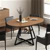 YU YUSING Tavolo da Pranzo Allungabile Rotondo 100-130 cm, per 2-4 Persone | Tavolo da Cucina Pieghevole Industriale, con Vano Contenitore in Metallo, Piano in MDF, Ideale per Piccoli Spazi