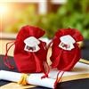Doni Bomboniere Sacchetti Portaconfetti 12 pz Sacchettino Elegante Laurea Offerte Stock Tocco Pergamena Nappina Rossa Confetti Organza Forma Originali Legno Porta Fai Te Scatoline Matrimonio