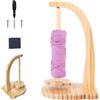 ARCPNRT Porta Gomitolo Rotante, Asse Singolo Supporto per Gomitolo di Lana, Portabobina Magnetico in Lana in Legno con Accessori di Montaggio, Base del Modello Dell'orso, per Maglia(Colore Legno)