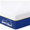 wowttrelax Materasso singolo in memory foam da 0,9 m, materasso singolo da 15,2 cm con tessuto morbido, medio rigido, materasso in schiuma a 2 strati per alleviare la pressione, fodera rimovibile 90 x