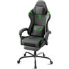 Kuro-sagol Sedia Gaming, Sedia da gaming Ergonomica con Lombare Massaggio | Sedia Gamer in Tessuto Traspirante,Gaming Chair con Poggiatesta,Poggiapiedi,Schienale Reclinabile,Sedia da Ufficio,Grigio