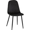CLP Sedia Moderna Giverny Da Pranzo Con Cuciture Decorative I Fodera In Tessuto O Velluto I Telaio In Metallo | Colore nero Materiale Velluto