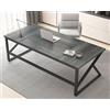 HSH Scrivania Computer 2 Persone Metallo Grande Lungo 180Cm Rovere Scuro | Scrivania in metallo rinforzato vassoio per 2 persone ampio spazio di lavoro collaborativo telelavoro ufficio professionale