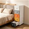 ZNLLQZN Cassettiera stretta con ruote, multicolore | Armadio a 5 cassetti, in polipropilene, salvaspazio, per cucina, bagno, camera da letto e lavanderia, 25 × 34 × 82 cm