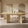 DACHETOU Tavolo da pranzo allungabile, 120-160 cm, con gambe a V verticale, rettangolare, in legno