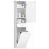 HOMCOM Mobile Bagno Alto Slim, Cesto Portabiancheria, 45x30x180 cm, Bianco | Mobiletto Bagno Salvaspazio a Colonna, Cassetto, Ripiano Regolabile, per Lavanderia, Moderno