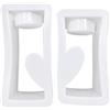SERYUUT Set di 2 stampi in silicone a forma di cuore, per calcestruzzo, gesso, resina epossidica, per candele da 3,3 cm, per matrimonio, San Valentino, Natale