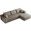 Comfyu Boneless - Divano angolare modulare da 270 cm, con chaise longue, 3 posti, colore: cammello, grande (destra)