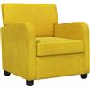 vidaXL Poltrona Giallo Velluto