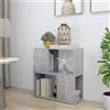 RCODSSK Libreria grigio cemento in legno con design classico sottile, dimensioni 60 x 24 x 63 cm
